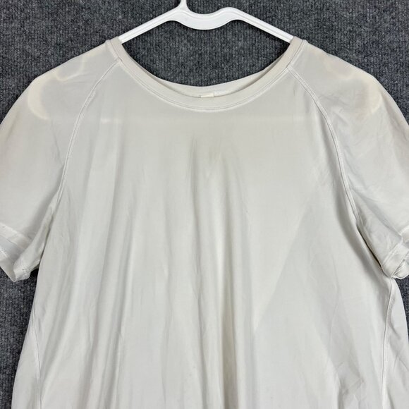 Lululemon White Spilt‎ Open Back Short Sleeve Tee T-Shirt Sz 6 - Picture 2 of 8